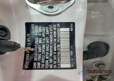 2020 Honda Civic Sport from USA, damaged, VIN SHHFK7H44LU207385